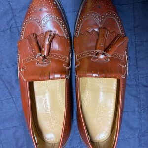 Johnston & Murphy Cognac Leather Tassel Loafers
